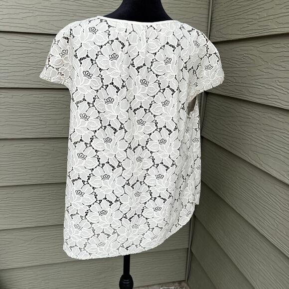 J. Crew women's size 14 embroidered cut out work with cap sleeves - Picture 4 of 7